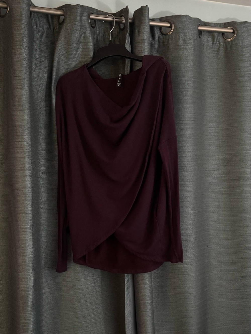 Athleta Draped Long-Sleeve Top With Hood— Plum